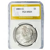 1884-CC Morgan Silver Dollar PGA MS64