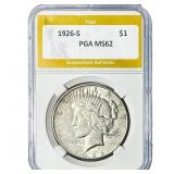1926-S Silver Peace Dollar PGA MS62