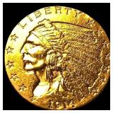 1914 Indian Head Gold $2.50 Quarter Eagle CLOSELY