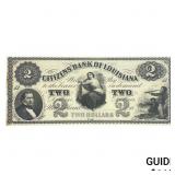 18-- $2 Citizens Bank of LA New Orleans Banknote