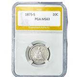 1875-S Twenty Cent Piece PGA MS63