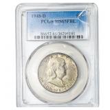 1948-D Franklin Half Dollar PCGS MS65 FBL