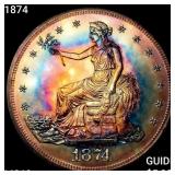 1874 Silver Trade Dollar CHOICE BU+