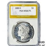 1880-S Morgan Silver Dollar PGA MS66 PL