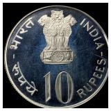1973B India Silver 10 Rupees Proof