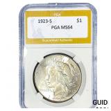 1923-S Silver Peace Dollar PGA MS64