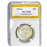 1954-S Washington Carver Half Dollar PGA MS66