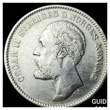 1878 Sweden Silver 2 Kronor