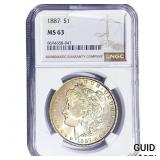 1887 Morgan Silver Dollar NGC MS63