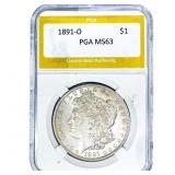 1891-O Morgan Silver Dollar PGA MS63