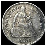 1873-S Silver Seated Liberty Dime LIGHTLY CIRCULAT