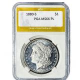 1880-S Morgan Silver Dollar PGA MS66 PL