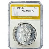 1881-O Morgan Silver Dollar PGA MS63 PL