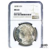 1878-S Morgan Silver Dollar NGC MS63