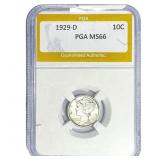 1929-D Mercury Silver Dime PGA MS66