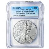 2020 Silver Eagle ICG MS70
