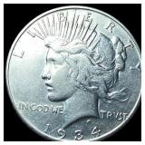 1934-S Silver Peace Dollar NEARLY  UNCIRCULATED