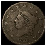 1828 Coronet Head Large Cent LIGHTLY CIRCULATED