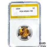 1934 Wheat Cent PGA MS66+ RD