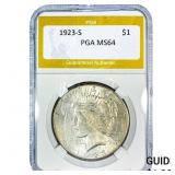 1923-S Silver Peace Dollar PGA MS64
