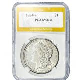 1884-S Morgan Silver Dollar PGA MS63+