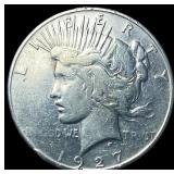1927 Silver Peace Dollar NEARLY UNCIRCULATED