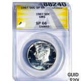 1967 Kennedy Half Dollar ANACS SP66 Cameo