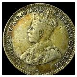 1928 Ceylon Silver 10 Cents