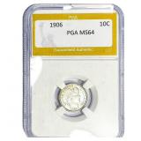 1906 Barber Dime PGA MS64