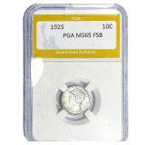 1925 Mercury Silver Dime PGA MS65 FB