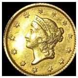 1853 Gold $1 Liberty Head Type 1 CLOSELY UNCIRCULA
