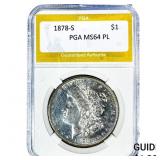 1878-S Morgan Silver Dollar PGA MS64 PL
