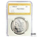 1902-S Morgan Silver Dollar PGA MS63