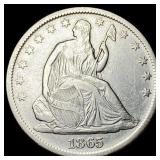 1865-S Silver Half Dollar CHOICE AU