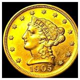 1905 Liberty Head Gold Quarter Eagle $2.50 CLOSELY