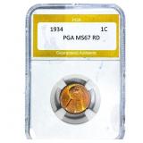 1934 Wheat Cent PGA MS67 RD
