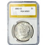 1882-CC Morgan Silver Dollar PGA MS63