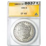 1883 Morgan Silver Dollar ANACS EF45