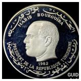 1982 Tunisia Silver 5 Dinars Proof