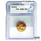 2010-D Wheat Cent ICG MS67 RD