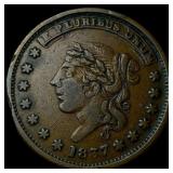 1837 Hard Times Token 'Not One Cent' (HT-9). CLO