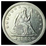 1853 Arrows Seated Liberty Quarter UNCIRCULATED
