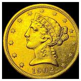 1902-S Gold $5 Half Eagle CHOICE AU