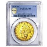 1870-CC $20 Double Eagle PCGS XF45