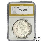1898-S Morgan Silver Dollar PGA MS64