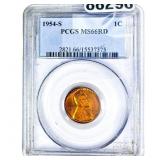 1954-S Wheat Cent PCGS MS66 RD