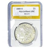 1880-O Morgan Silver Dollar PGA BU Micro O