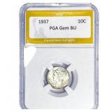 1937 Mercury Silver Dime PGA BU