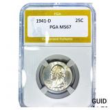 1941-D Washington Silver Quarter PGA MS67