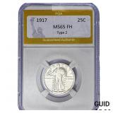 1917 Standing Liberty Quarter PGA MS65 FH Type 2